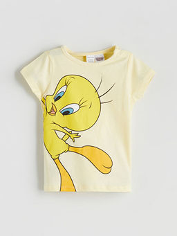 Tweety Bask?l? K?z Bebek ?ortlu Pijama Tak?m