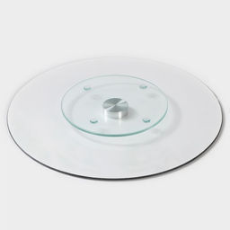 Подставка для торта Доляна «Марбл чёрный», d=32 см, вращающаяся, стекло, чёрная