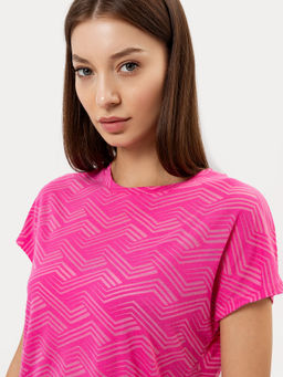 Футболка спортивная женская Mark Formelle розовая с принтом из вискозы и полиэстера фото 4