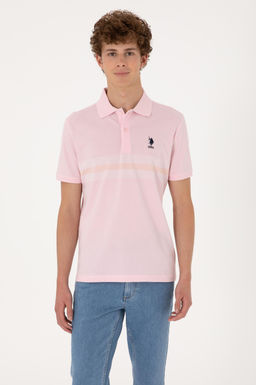 Erkek Regular Fit Polo Yaka A__k Pembe Ti__rt Sepette S_rpriz _ndirim