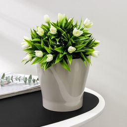 Цена за 2 шт. Кашпо для цветов со вставкой «Лея», 2.2 л, бежевое