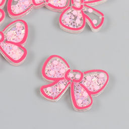 Цена за 5 шт. Шейкер для творчества акрил «Бант», с глиттером, 0.5×4.5×3.2 см