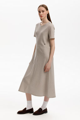 ЕВТ 5077/перламутровое облако,3Д квадраты платье жен