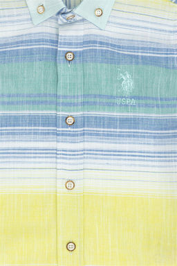 Неоново-желтая рубашка с коротким рукавом для мальчика Неожиданная скидка в корзине - U.s. polo assn фото 4