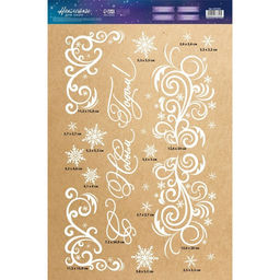 Наклейки новогодние для окон Морозные узоры, многоразовые, 33?50 см