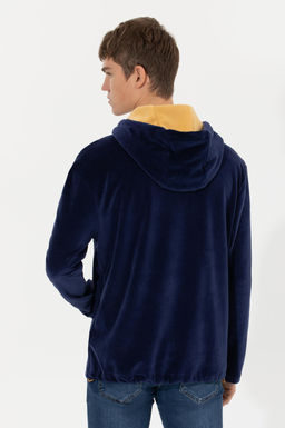 U. S. Polo Assn Мужская темно-синяя комфортная толстовка с капюшоном - U.s. polo assn фото 5