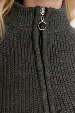 K?rm?z? Crop Fermuarl? Dik Yaka Basic Triko Kazak TWOAW22KZ1632 - Trendyolmilla фото 35