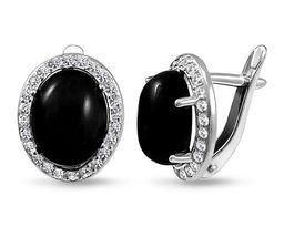 Серьги, оникс, СПН4202