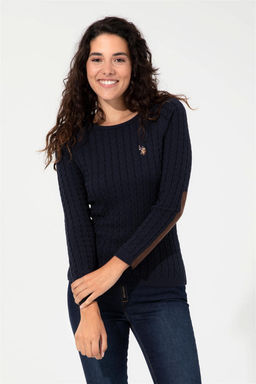 Женский темно-синий трикотажный свитер Basic - U.s.polo assn фото 8