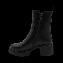 Ботинки из натуральной кожи на меху РМ-090-1 черные