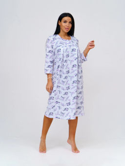 Ночная сорочка женская, цвет белый фиолетовый