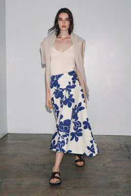 ZW COLLECTION FLORAL MIDI SKIRT - Zara фото 10
