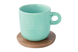 Набор чашек Радуга, мятная, морская волна, 0,25 л, 2 шт - Easy life фото 5