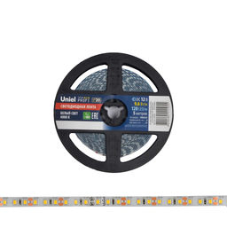ULS-M13-2835-120LED/m-8mm-IP20-DC12V-9,6W/m-5M-4000K PROFI Гибкая светодиодная лента на самоклеящейся основе. Катушка 5м. в герметичной упаковке. Белый свет(4000К). ТМ Uniel.