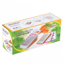 Терка из нержавеющей стали Хозяюшка 25,5х10,5х8,5см, с пластмассовым контейнером с крышкой 0,5л 20,5х10х5см, с насадками - 4 вида, пластмассовый держатель для насадки, в коробке (Китай) - Домашняя мода фото 14