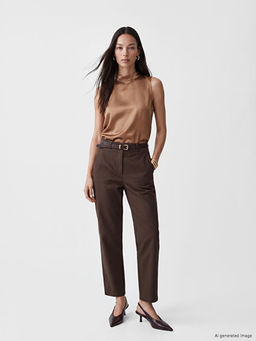 Beli Kemerli Gabardin Kad?n Pantolon