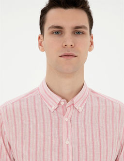 Pembe Slim Fit Uzun Kollu G_mlek - Pierre cardin фото 2