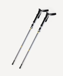 Треккинговые палки BERGER Hiking Peak BHP25TP4-01, 120-135 см, 4-секц., складн., тем.-сер./горчичн.