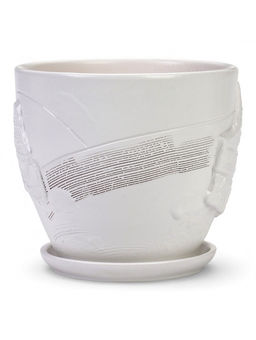 Горшок цветочный с поддоном 2,5 л, d18/h16 см белый керамика, "Голландия" (М)
