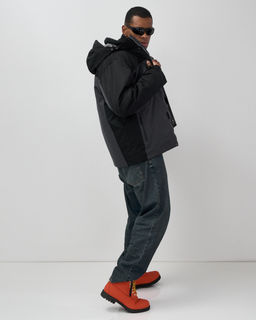 Горнолыжная куртка мужская зимняя темно-серого цвета 7616TC