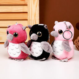 Мягкая игрушка Сова с серым клювиком, на брелоке, 10 см, цвета МИКС - Simaland фото 4