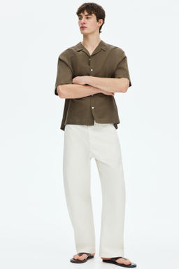 Camisa resort en mezcla de lino Relaxed Fit - H&m фото 12