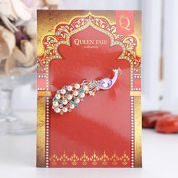 Брошь «Павлин», с жемчужным хвостом, разноцветная в золоте