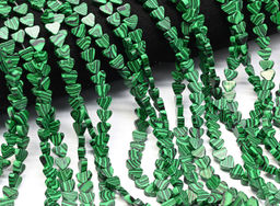 Бусины из малахита имитация сердце 7*6мм, 38см, 60 бусин Радуга камня