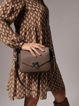 Сумка кожаная через плечо Azaro 3684 тауп