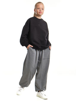 Брюки с принтом из футера UD 8021 графит меланж - Mini maxi фото 10