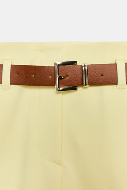 TROUSERS WITH TURN-UP CUFFS AND BELT - Zara фото 11