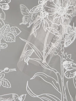 Плёнка для цветов «Ласточки», прозрачная/белая, 0.6×9.3±5% м, 40 мкм, 200 г