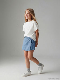 Ta?l? K?z ?ocuk Jean ?ort Etek