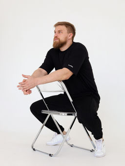 Футболка овер unisex, черная - Inzibe фото 10