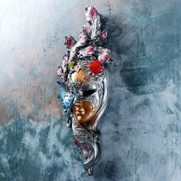 Венецианская маска «Павлин», панно, настенный декор, цветной, 35 см