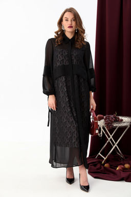 Платье NIKVA н943-1 чёрный+бургунди ромбы  фото 2