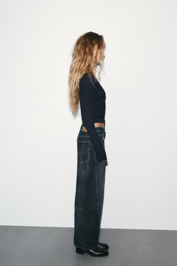 JEANS TRF BAGGY BARREL TIRO MEDIO / Marino - Zara фото 4