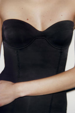 POLYAMIDE BLEND BODYSUIT WITH LACE TRIM - Zara фото 6