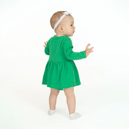 Боди-платье ясельное зеленое БД-1501 (68, 44)