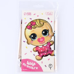 Цена за 2 шт. Воздушный шар фольгированный 27" «Малышка», фигура, с подложкой