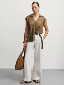 Джинсы wide leg с ремнем / Zarina