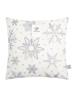 Наволочка декоративная новогодняя Этель. Снежинки 40?40 см, 100% п/э