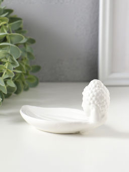 Подставка для благовоний керамика "Голова Будды" белая 12х6,5х6 см