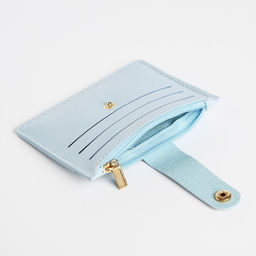 Картхолдер с монетницей на молнии, цвет голубой