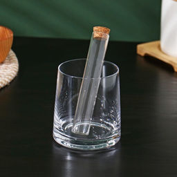 Колба стеклянная для заваривания с пробкой из бамбука «Алхимия», 2×12 см, набор, 12 шт.