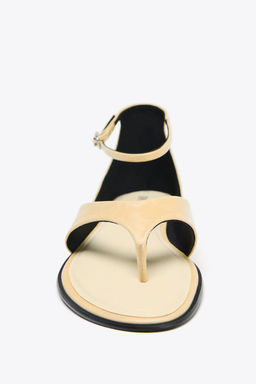 LEATHER TOE POST SANDALS - Zara фото 10