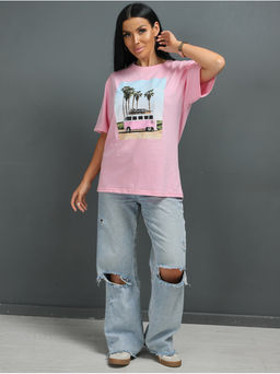 Футболка Пальма розовый женская - София фото 10