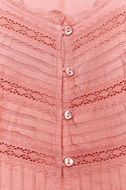 ROMANTIC LACE TRIM BLOUSE - Zara фото 7