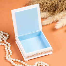 Шкатулка «Цветы в вазочке», белая, 10×10 см, лаковая миниатюра