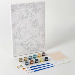 Картина по номерам с подрамником и поталью Золотые рыбки, 20*30 см